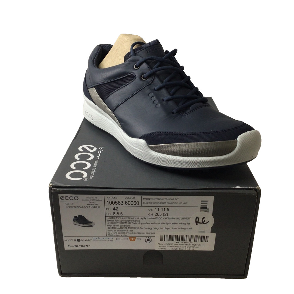 ECCO Womens Biom Hybrid Golf Shoes Navy Silver Spikeless New Size 11-11.5(42)